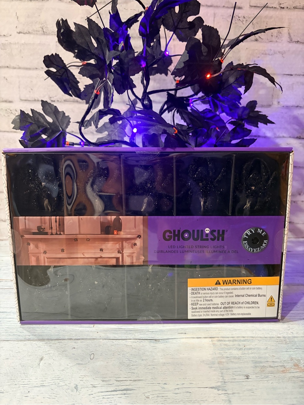 GHOULISH 10ct led Spider String Halloween Lights